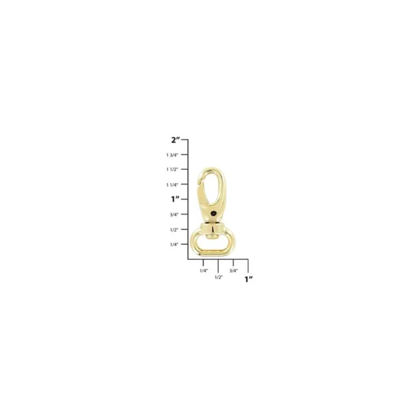 1/2 Gold, Lever Swivel Snap Hook, Zinc Alloy, #P-2765-GOLD